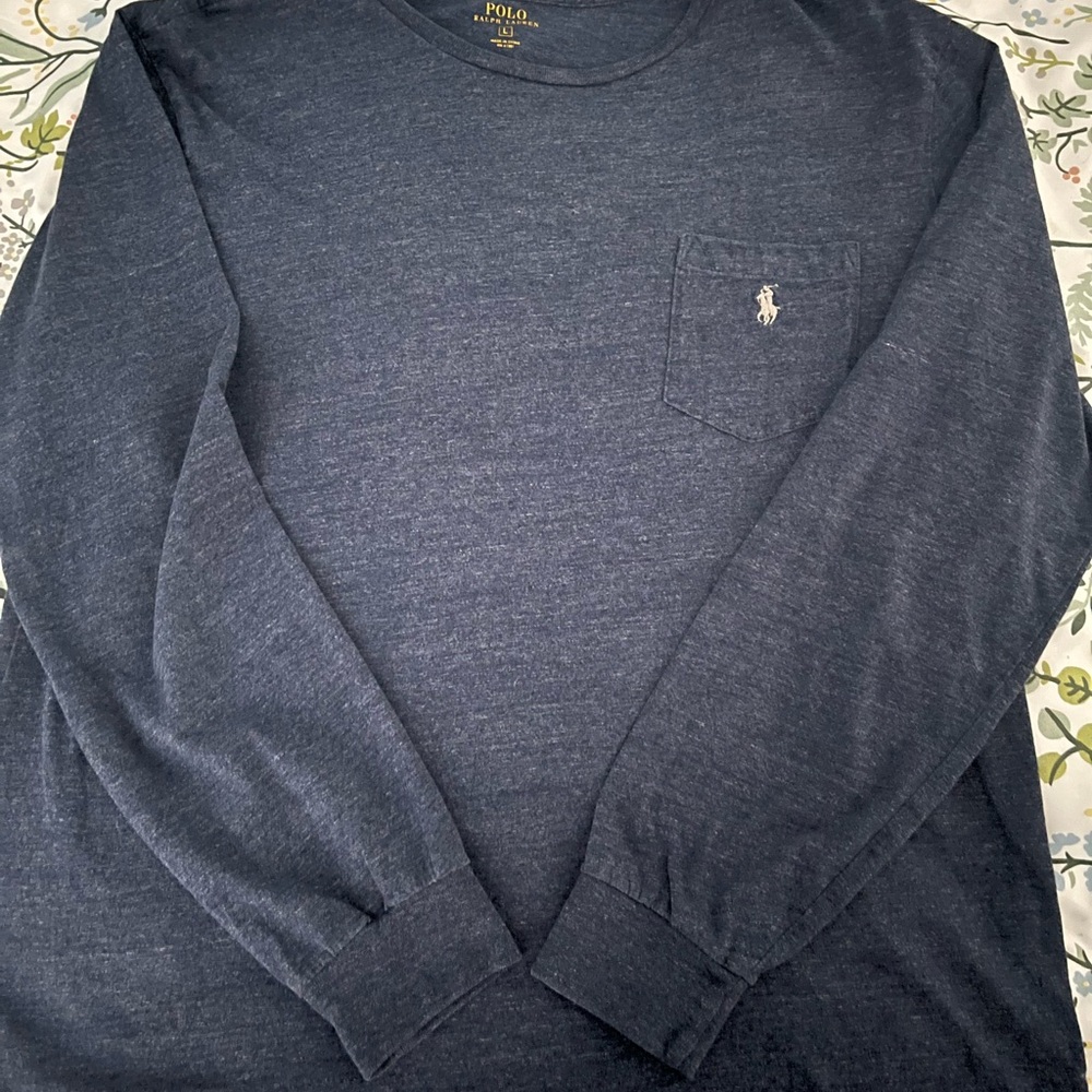 Polo by Ralph Lauren Men's Navy Long Sleeve Tee Shirt